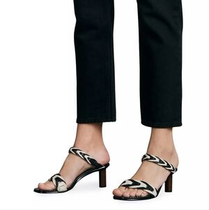 rag &‎ bone, Infinity Leather Mules, Black Multi, Size 37.5 (7.5)